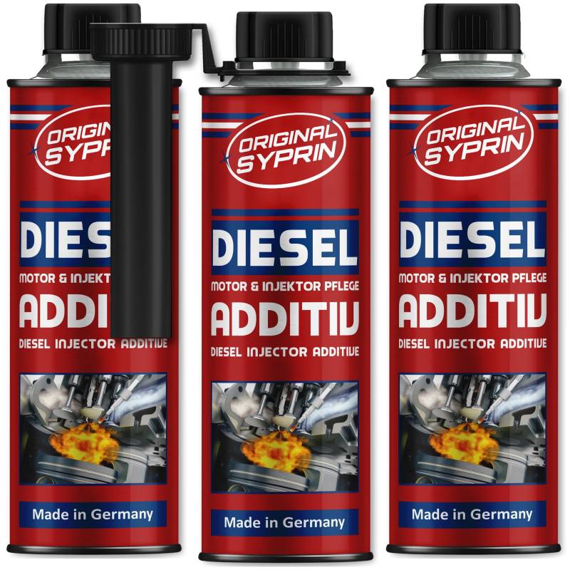 SYPRIN Original Diesel Additiv - Kraftstoffzusatz für Diesel Motorsystem I Dieseladditiv Kraftstoffadditiv Injektoren Injektor - 3X 250ml von SYPRIN