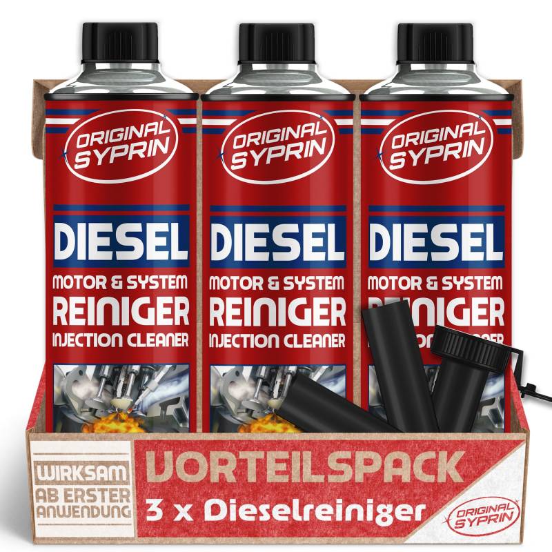 SYPRIN Original Diesel System Reiniger - Motorsystemreiniger für Dieselmotoren I Reinigung Dieselpartikelfilter DPF Einspritzdüsen Injektoren - 3x500ml von SYPRIN