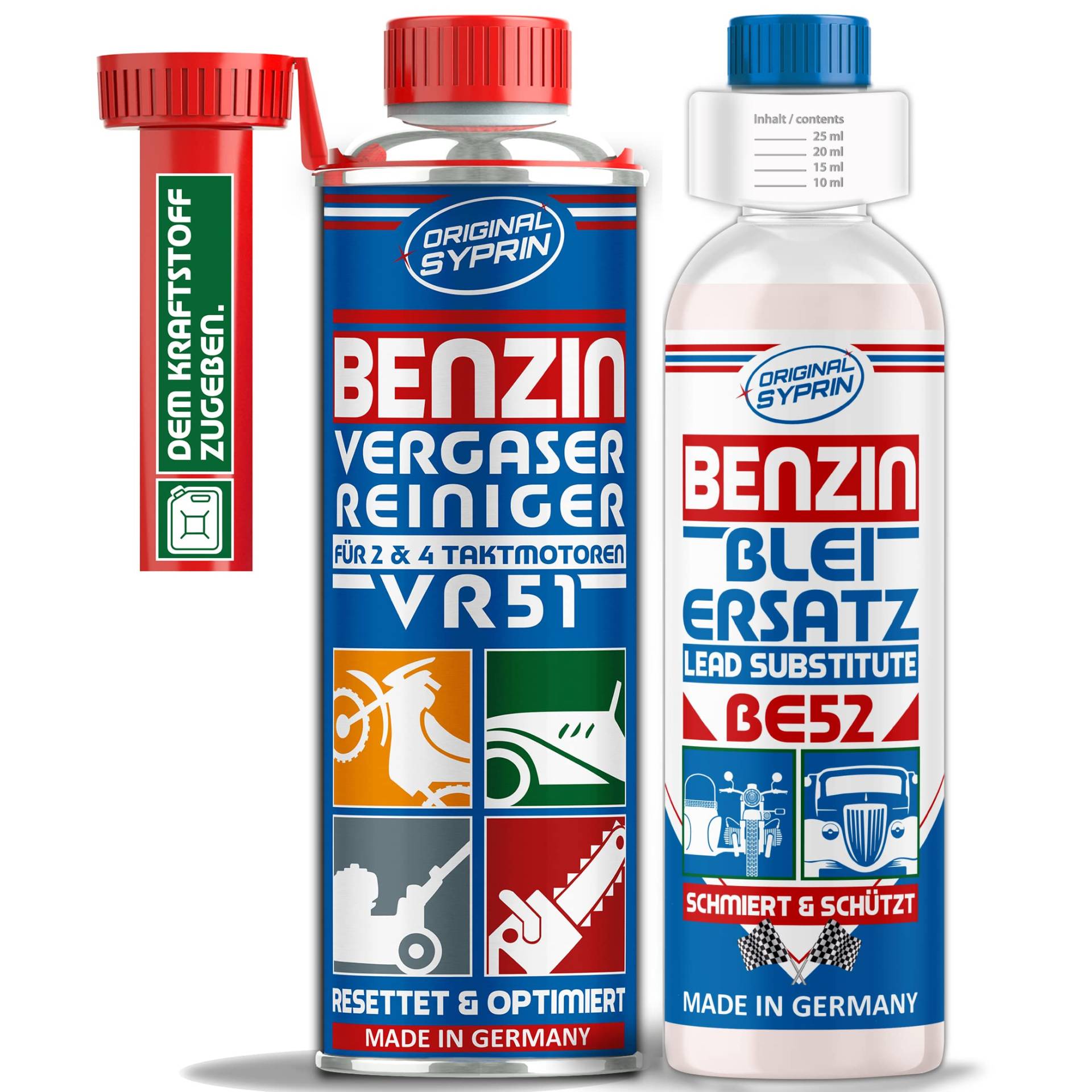 Original Syprin Vergaserreiniger und Bleiersatz, Blei-Zusatz | | Blei Additiv, Pflege für ältere Benziner Oldtimer & Motorräder als Prävention Made in Germany von SYPRIN