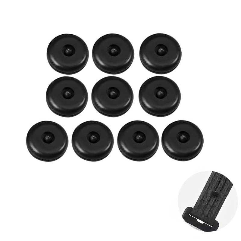 SYQZMYA 10er Set SicherheitsgurtStopper in Schwarz robust und langlebig Autogurt-Schnallenhalter, rutschfeste Anschnallhilfe LKW Universal Gurtstopper Knopf, für Auto, SUV von SYQZMYA