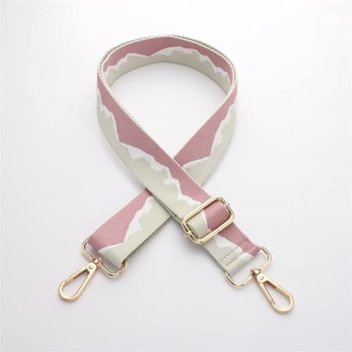 Breit 3.8CM Verstellbarer Taschengurt für Handtaschen Ersatz Trageriemen mit Karabiner Tragegurt Umhängegurt mit Strickmuster für Taschen Handtaschen Umhängegurt Herren DIY Zubehör Rosa + Beige von SYSUII