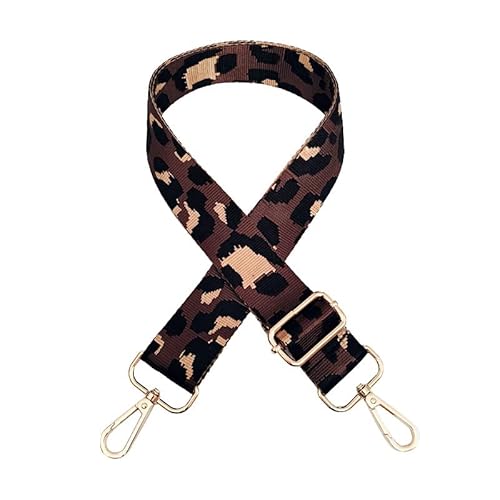 Bunt Schultergurt Leopard Muster Längenverstellbarer Tragegurt für Handtaschen 3.8cm Breiter 75-130cm Schulterriemen Umhängegurt Herren Taschenriemen Damen DIY Zubehör für Tasche -Kaffee von SYSUII