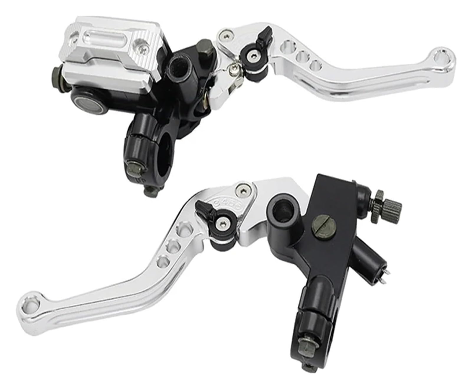 Für Ya&maha CNC Motorrad Brems Kupplungspumpenstange Hydraulischer Hauptzylinder Zubehör 7/8 "14mm Pist(Silver) von SYUBTGAN