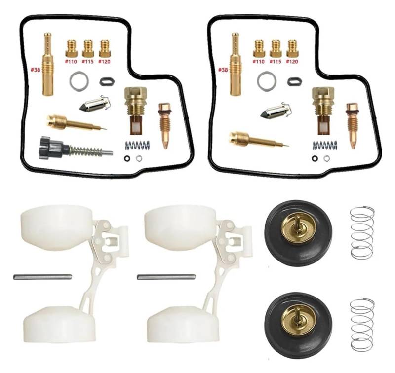 Vergaser Reparatur Satz Für VT600C Für Shadow PC21 Für V-Typ Für Zylinder VT600 Motorradvergaserreparatur Carb Float Aircut-Teile Umbausätze(Black 1) von SYUBTGAN