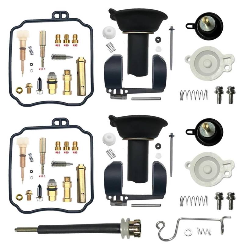 Vergaser Reparatur Satz Für Y&amaha Für Dragstar XVS400 4TR/5KP Für Drag Star DS400 Motorradvergaser-Reparatur-Schwimmer-Vakuummembran-Aircut-Umbausätze(Black 3) von SYUBTGAN