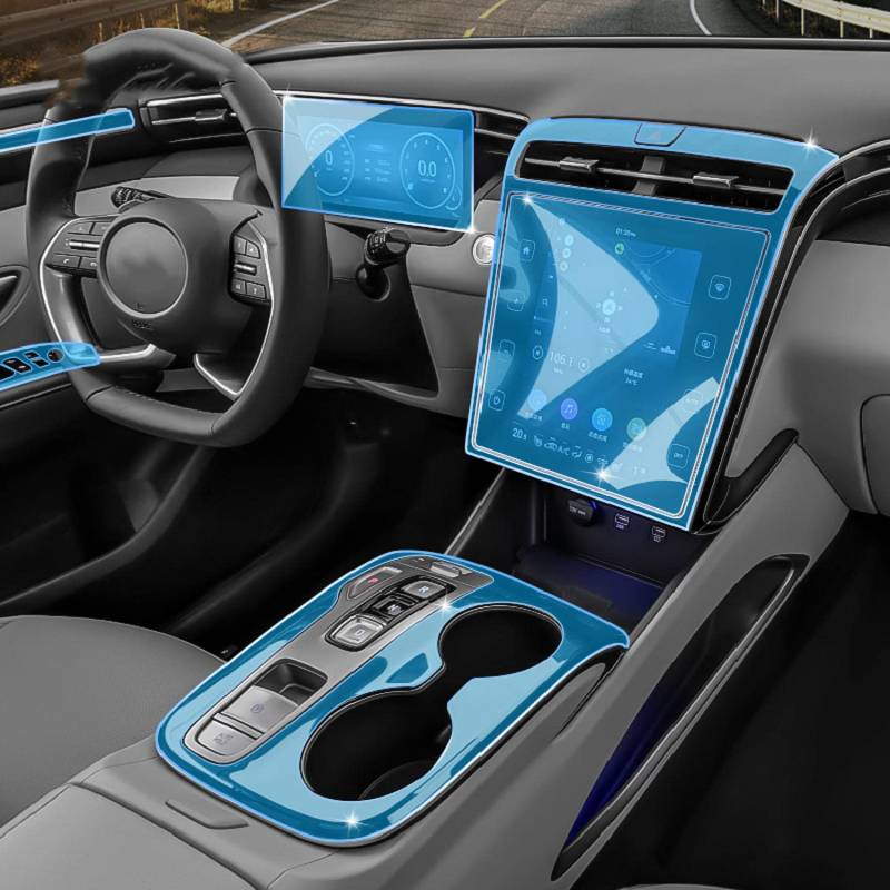 SYUFRE Auto Mittelkonsole GPS-Navigation Transparente TPU-Schutzfolie Anti-Kratz-Reparatur Innenausstattung Zubehör,Für Hyundai Tucson NX4 2021-2023 von SYUFRE