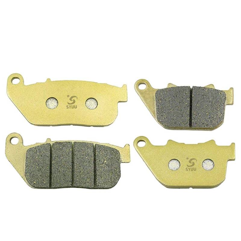 S SYUU Kupferfaser Motorrad Bremsbeläge Vorne Hinten kompatibel mit Harley Davidson XL 883 1200 Sportster 2004-2013 FA381F FA387R von S SYUU