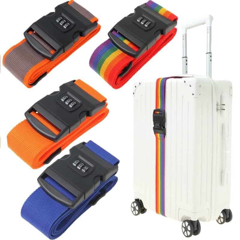 SYXLS Travel Koffergurt (farbig), abschließbar, leicht, Polypropylen Head Attachment Einstellbarer Verpackungsgurt, Aussehen Geeignetes 32-Zoll-Gepäck, sicherer außerhalb des Kastens 13.2 * 6 * 5 cm von SYXLS