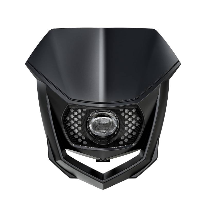 SZDPC Universal Motorrad LED Scheinwerfer mit Tagfahrlicht, Geeignet für Enduro Supermoto EXC Dirt Bike (Schwarz) von SZDPC