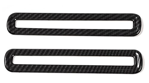 SZFJMQP ABS Abdeckung Aufkleber Innenzubehör Kompatibel mit Ford Mustang 2015-2024 (Carbon Grain Door Vent Decoration Ring) von SZFJMQP