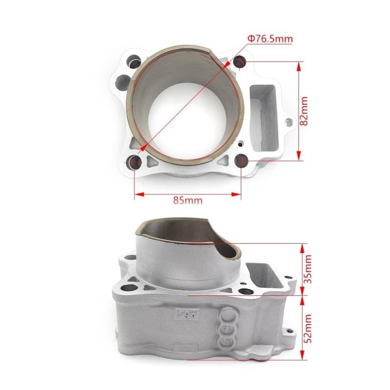 Motocross Motor Teile Luft Zylinder Block for CRF250R 2010-2017 Motorrad Zubehör Zylinderkopf Standard 77mm von SZLAHLZR