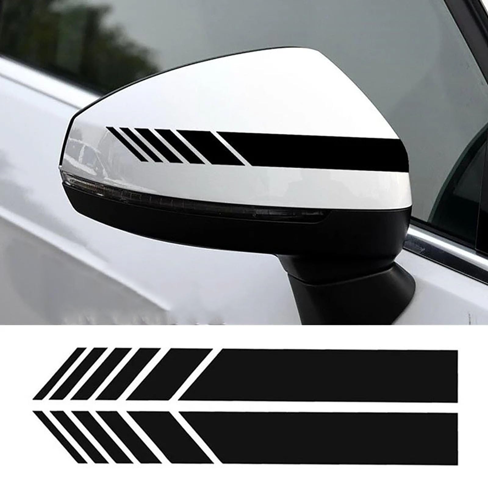 Auto-Rückspiegelaufkleber kompatibel für Kia K3S KX CROSS Soul, gestreifte Autoaufkleber, dekorative Rückspiegelaufkleber für die Außendekoration (Paar),Black von SZMBHSD
