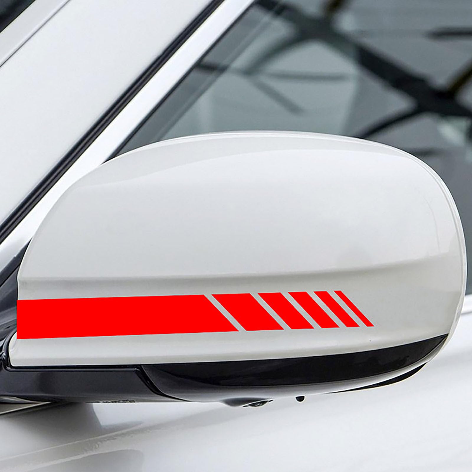 Auto-Rückspiegelaufkleber kompatibel für Ssangyong Actyon Tuling Rexton G4 W, gestreifte Autoaufkleber, dekorative Rückspiegelaufkleber für die Außendekoration (Paar),Red von SZMBHSD
