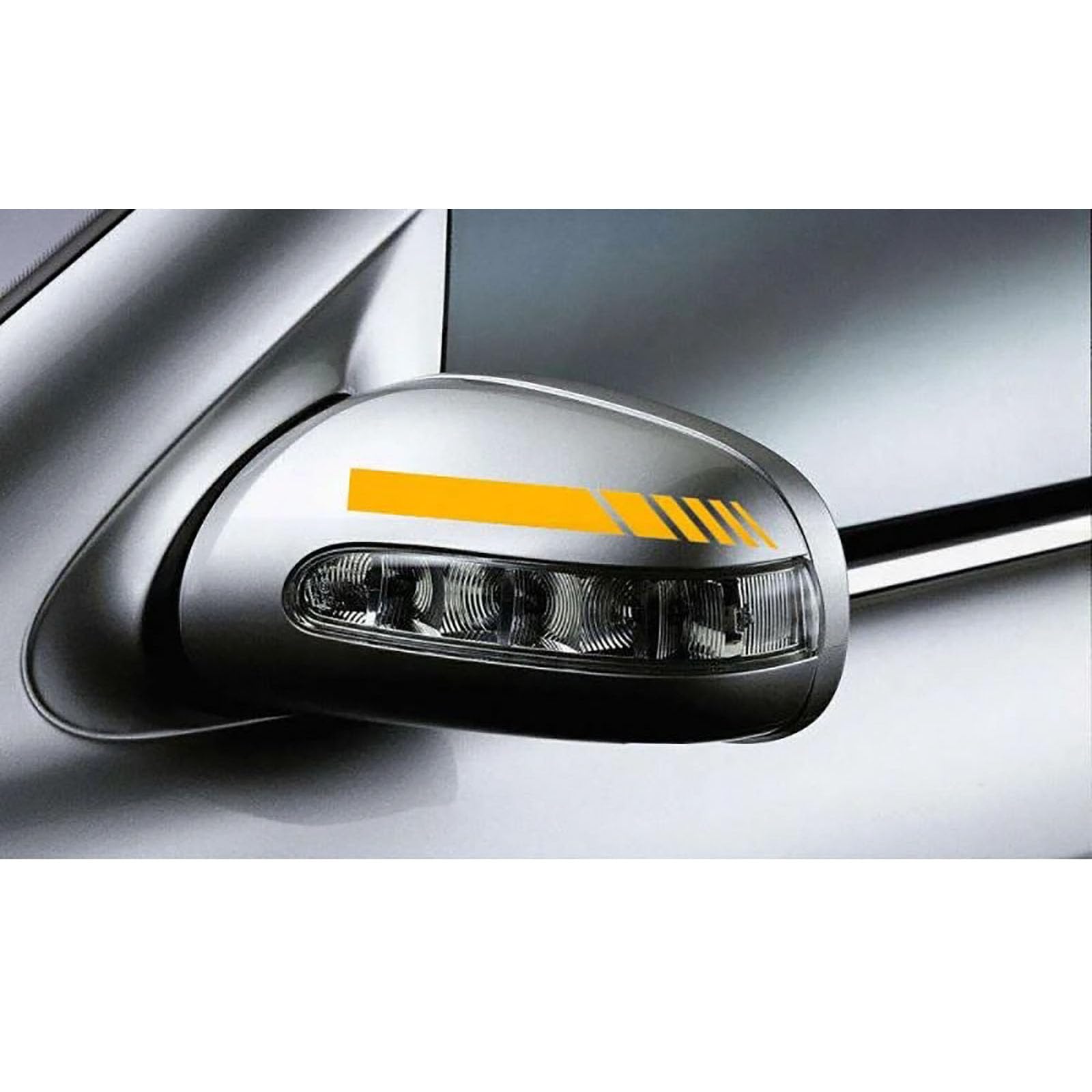 Auto-Rückspiegelaufkleber kompatibel für Ssangyong Actyon Tuling Rexton G4 W, gestreifte Autoaufkleber, dekorative Rückspiegelaufkleber für die Außendekoration (Paar),Yellow von SZMBHSD