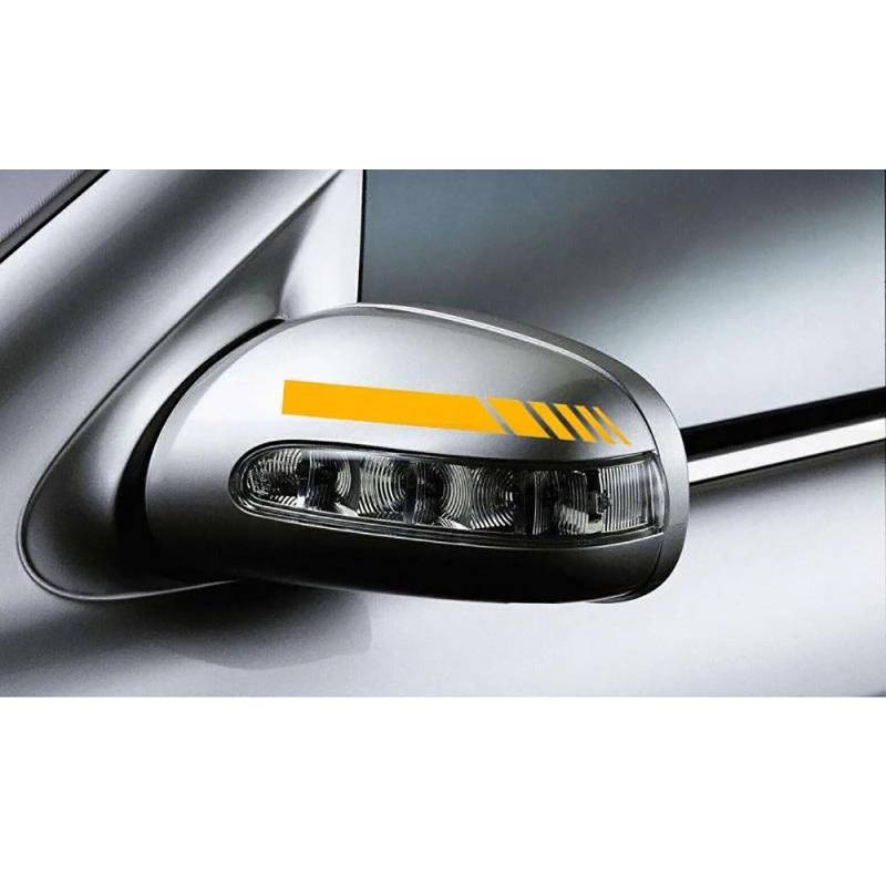 Auto-Rückspiegelaufkleber kompatibel für Ssangyong Kyron Korando Tivolan, gestreifte Autoaufkleber, dekorative Rückspiegelaufkleber für die Außendekoration (Paar),Yellow von SZMBHSD