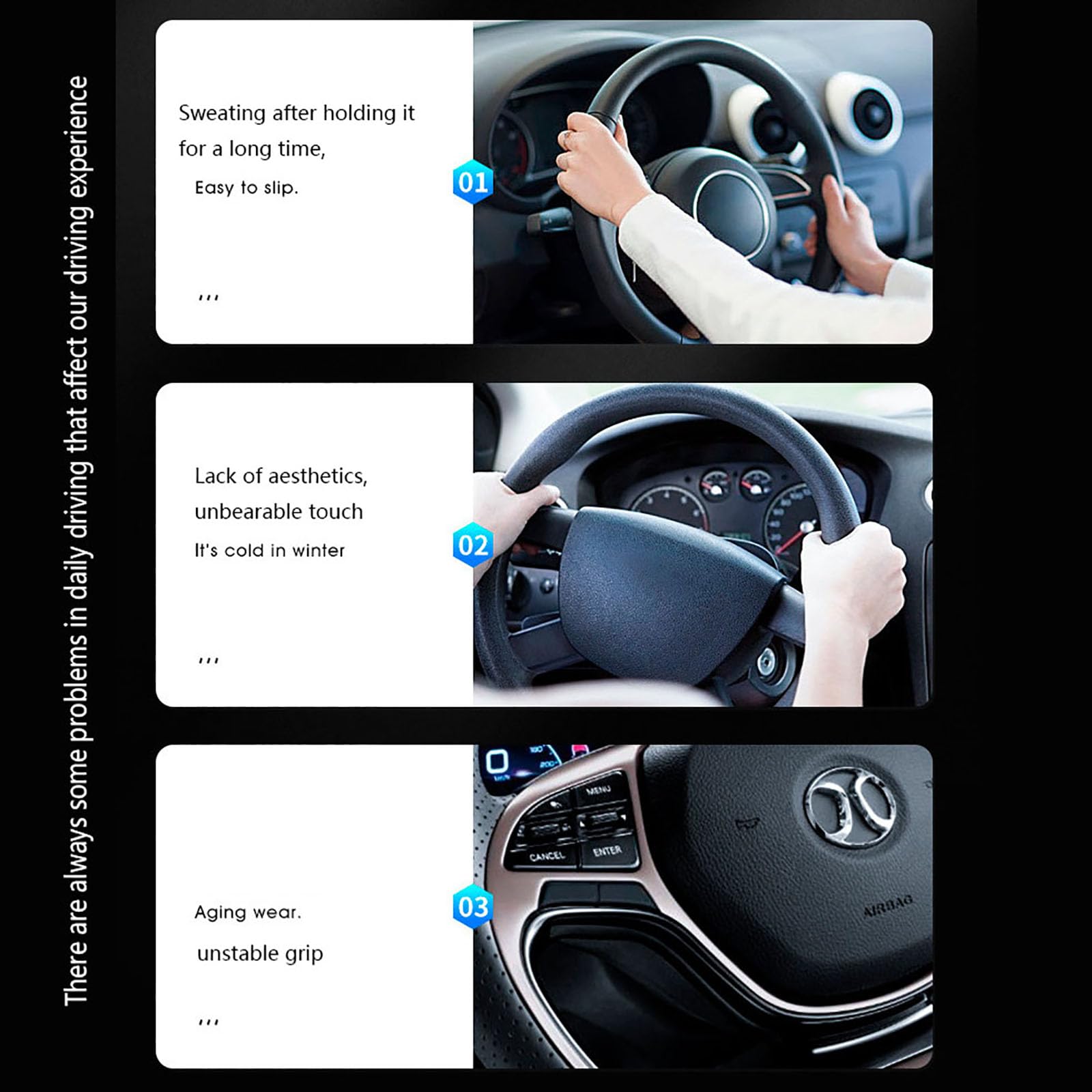 Kompatibel für Hyundai Elantra EV Verna, Auto-Lenkradbezug, atmungsaktiv, rutschfest, 38 cm, rund, Lenkrad, Innenausstattung,Blue Kompatibel für Hyundai Elantra EV Verna, Auto-Lenkradbezug, atmungsaktiv, rutschfest, 38 cm, rund, Lenkrad, Innenausstattung,Blue von SZMBHSD