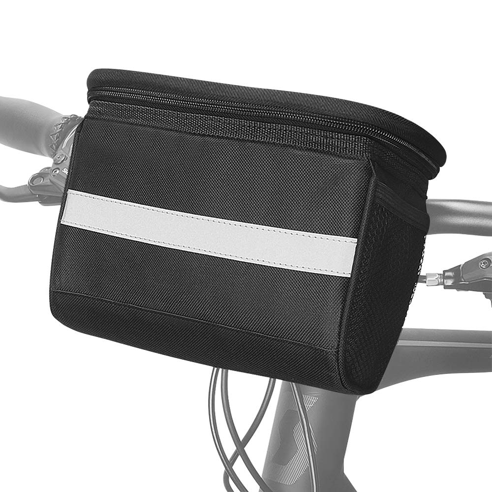SZSMD Fahrrad Lenkertasche, 2L Fahrradtasche Lenker mit Reflektorstreifen Transparentem PVC Touchscreen für MTB/Fahrrad Karte Telefon Wasserflasche von SZSMD
