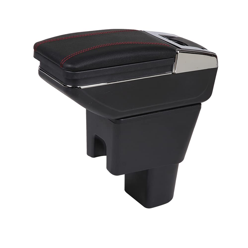 Auto-Mittelkonsole Armlehne Ersatz für Suzuki Celerio Armlehnen Aufbewahrungsbox (rote Nähte ohne USB) von SZSS-CAR