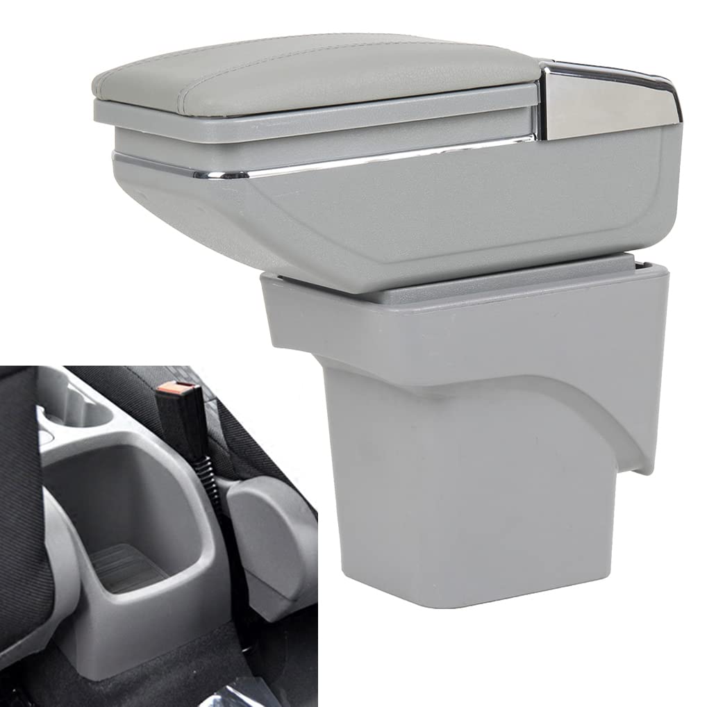 SZSS-CAR Kompatibel mit Leder Auto Mittelkonsole Armlehne Box Armlehnen Aufbewahrungsbox Ford Focus 2 MK2 2005 2006 2007 2008 2009 2010 2011,Nicht kompatibel mit C-Max/Focus 3 MK3 von SZSS-CAR