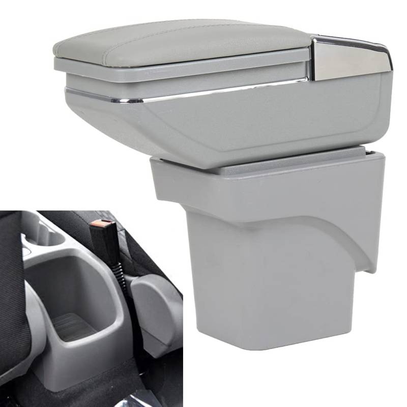 SZSS-CAR Kompatibel mit Leder Auto Mittelkonsole Armlehne Box Armlehnen Aufbewahrungsbox Ford Focus 2 MK2 2005 2006 2007 2008 2009 2010 2011,Nicht kompatibel mit C-Max/Focus 3 MK3 von SZSS-CAR