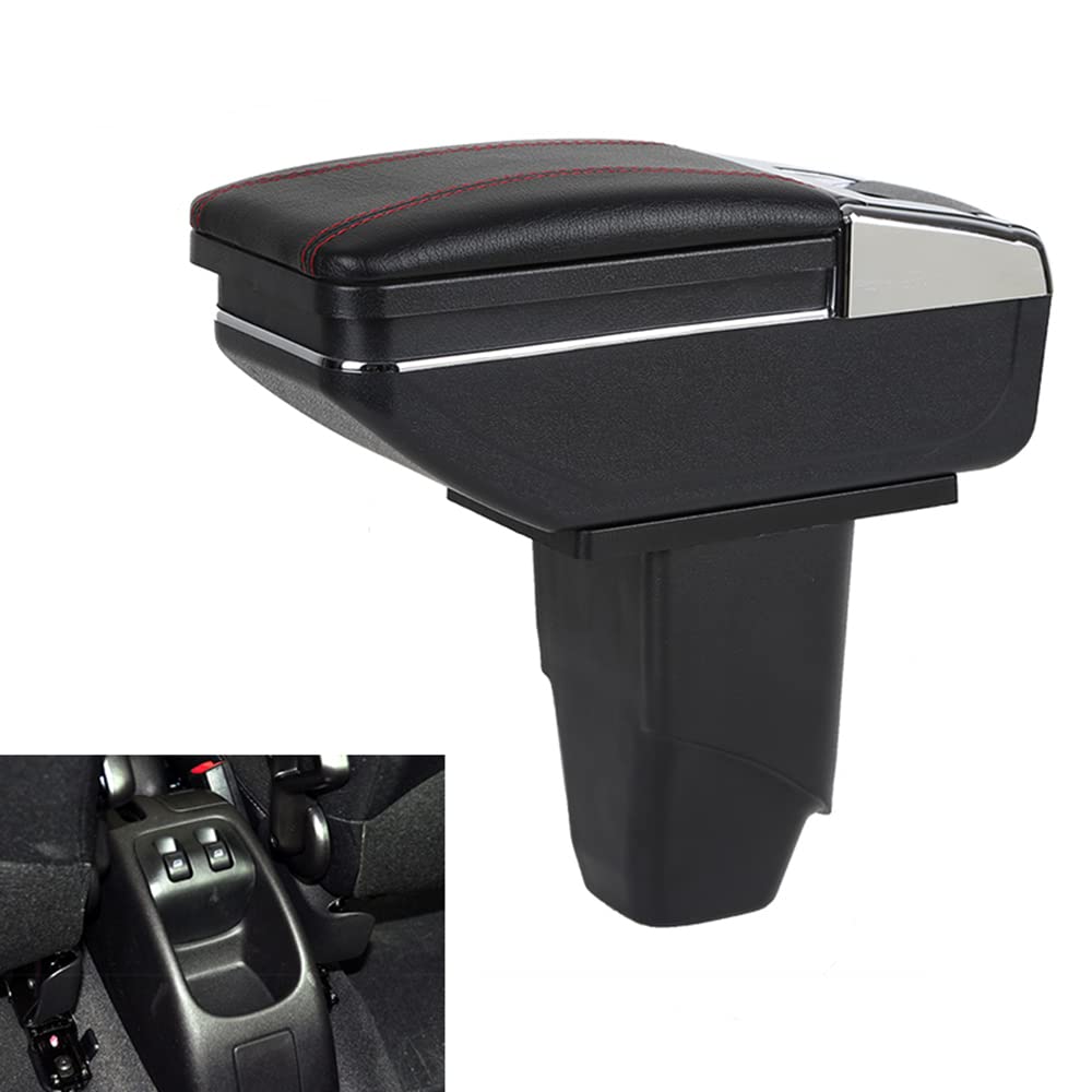 SZSS-CAR Leder Auto Mittelkonsole Armlehne Box Kompatibel mit Peugeot 206 2005~2008/Peugeot 207 2008 2009 2010~2013 Auto Armlehnen Aufbewahrungsbox von SZSS-CAR