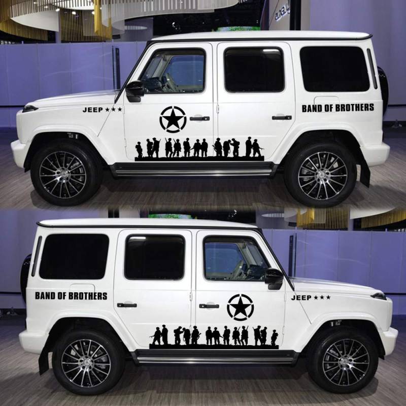 SZSS-CAR The US Army Star Aufkleber Auto Ganzkörper Aufkleber für Jeep Wrangler SUV Sport Personalisierte Modified Styling Decals von SZSS-CAR