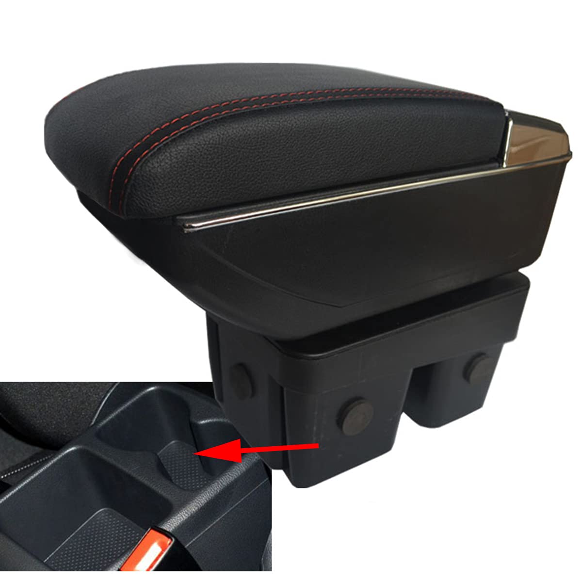 SZSS-CAR Leder-Aufbewahrungsbox für die Mittelkonsole (schwarz) Kompatibel mit Golf 7 MK7 2013 2014 2015 2016 2017 von SZSS-CAR