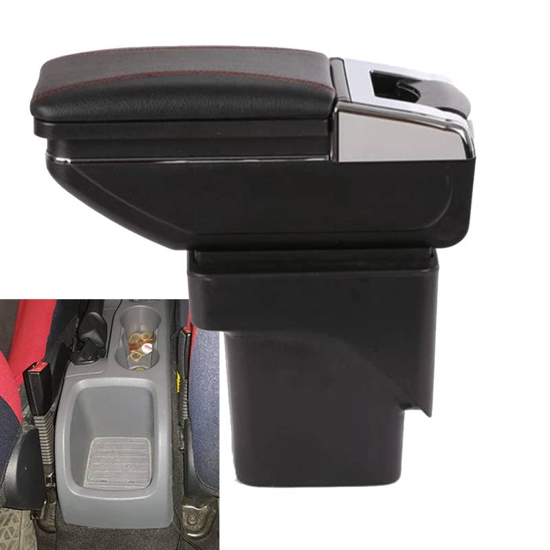 SZSS-CAR Kompatibel mit Leder Auto Mittelkonsole Armlehne Box Ford Focus 2 MK2 2005 2006 2007 2008 2009 2010 2011 Armlehnen Aufbewahrungsbox,Nicht kompatibel mit C-Max/Focus 3 MK3 von SZSS-CAR