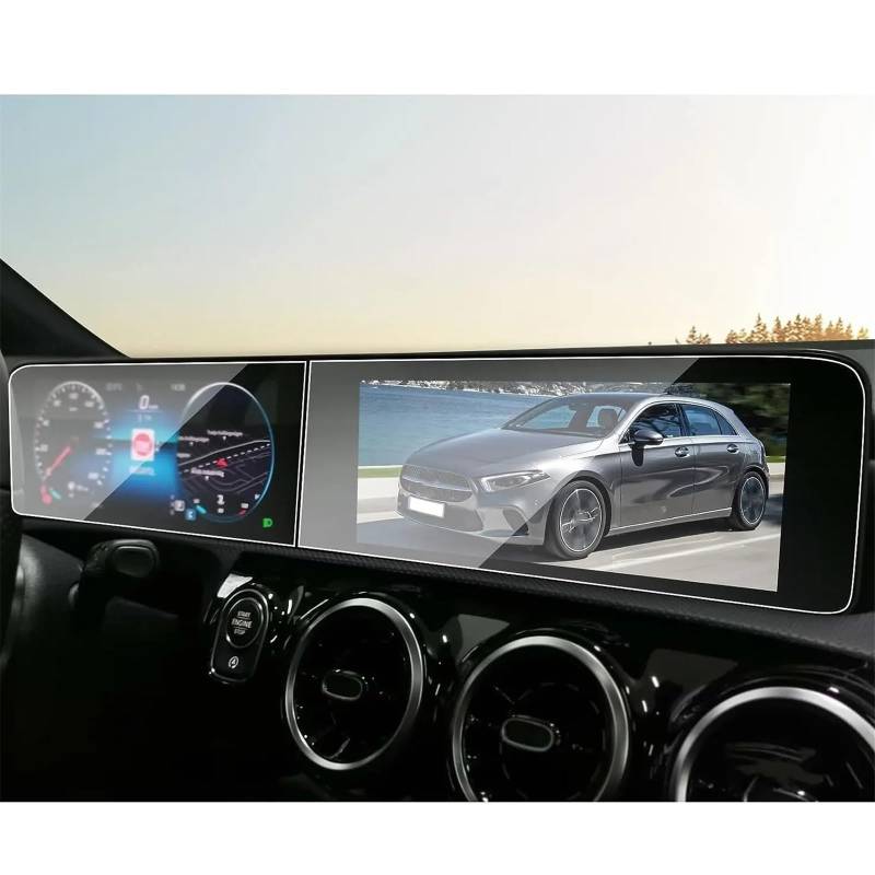 SZTMYVUW Kompatibel Mit Benz A W177 V177 B W247 2019 2020 2021 2022 GPS-Navigation, Gehärtetes Glas Und Displayschutzfolie Für Das Armaturenbrett, 2 Stück Autoinnenraum von SZTMYVUW