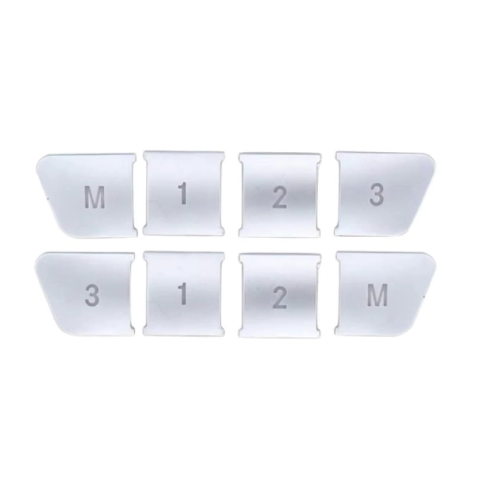 SZTMYVUW Kompatibel Mit Benz ABCE-Klasse GLA Für CLA GLK GLE CLS ML GL W204 W212 Autositz-Einstelltasten Memory 1 2 3 M Dekoration Sitckers Reparaturaufkleber(Silver) von SZTMYVUW