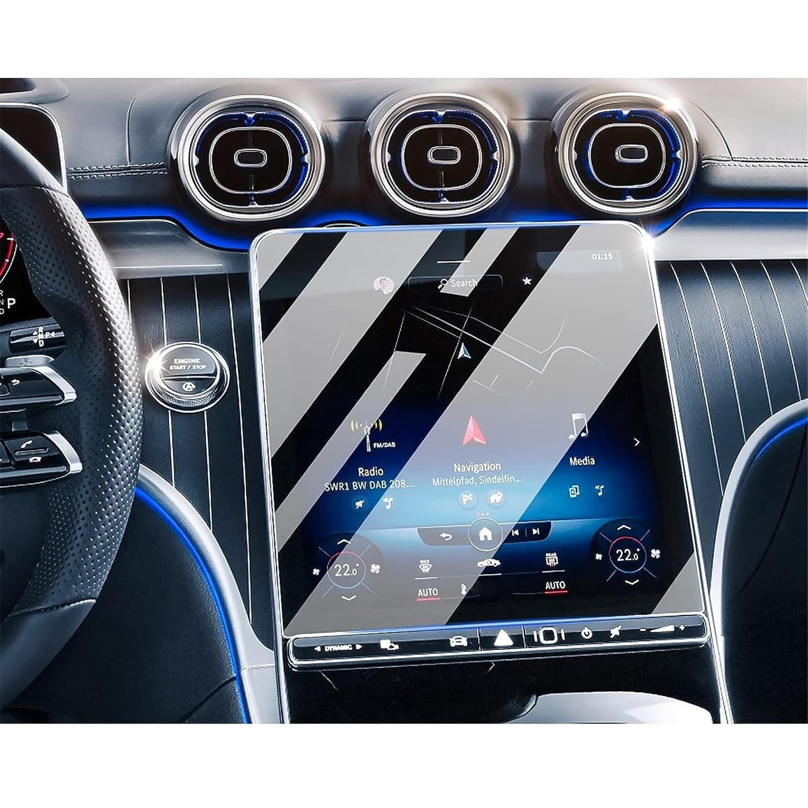 SZTMYVUW Kompatibel Mit Benz GLC X254 2022 Classe C W206 2021 2022 Auto-LCD-GPS-Navigation Displayschutzfolie Aus Gehärtetem Glas Autoinnenraum SZTMYVUW Kompatibel Mit Benz GLC X254 2022 Classe C W206 2021 2022 Auto-LCD-GPS-Navigation Displayschutzfolie Aus Gehärtetem Glas Autoinnenraum von SZTMYVUW