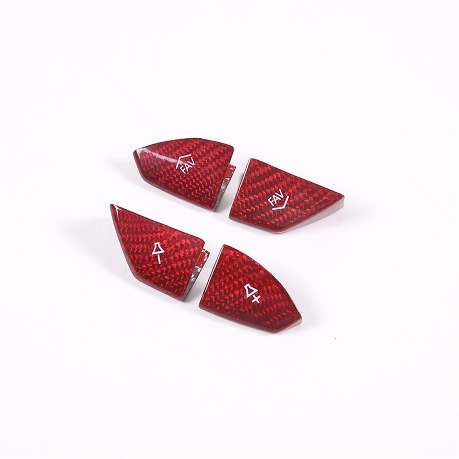 SZTMYVUW Kompatibel Mit Chevy Für Corvette C7 2014–2019, Lenkrad-Lautstärketastenabdeckung Aus Echtem Carbonfaser, Zieraufkleber, Autozubehör Reparaturaufkleber(Red Carbon Fiber) von SZTMYVUW