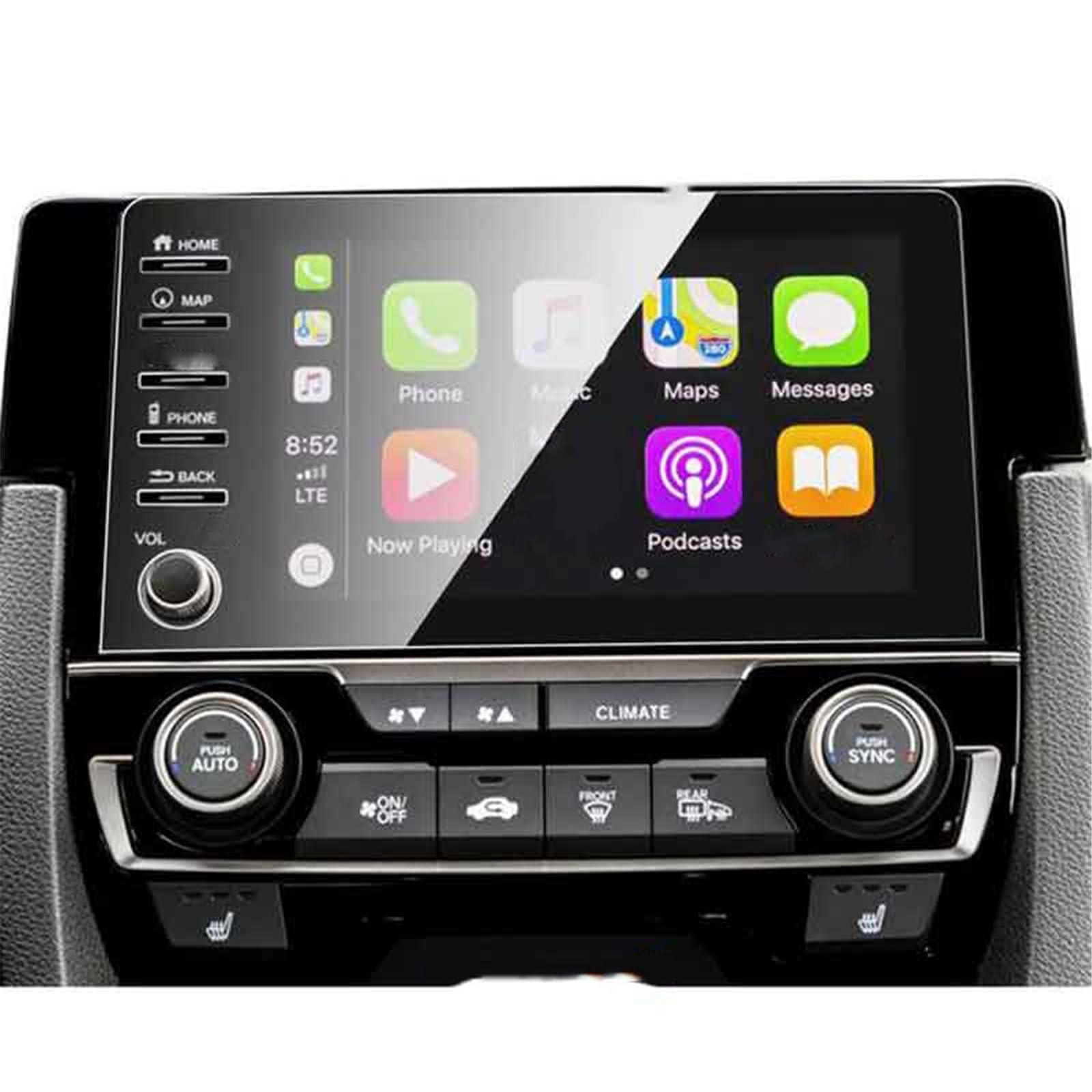 SZTMYVUW Kompatibel Mit Civic 10. 2019 2020 Auto-GPS-Navigationscenter, Touchscreen, Displayschutzfolie Aus Gehärtetem Glas Für Den Autoinnenraum Autoinnenraum(5 Holes) von SZTMYVUW