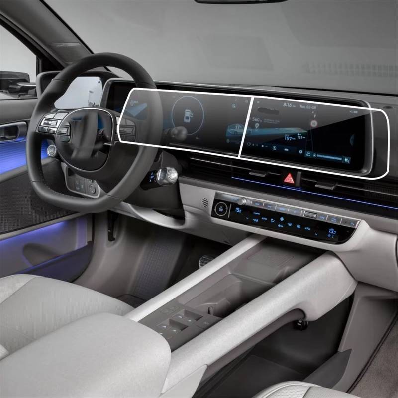 SZTMYVUW Kompatibel Mit Hyundai Für Ioniq 6 2022 2023 Autoradio GPS-Navigation Innenzubehör 2PCS PET-Displayschutzfolie Autoinnenraum von SZTMYVUW