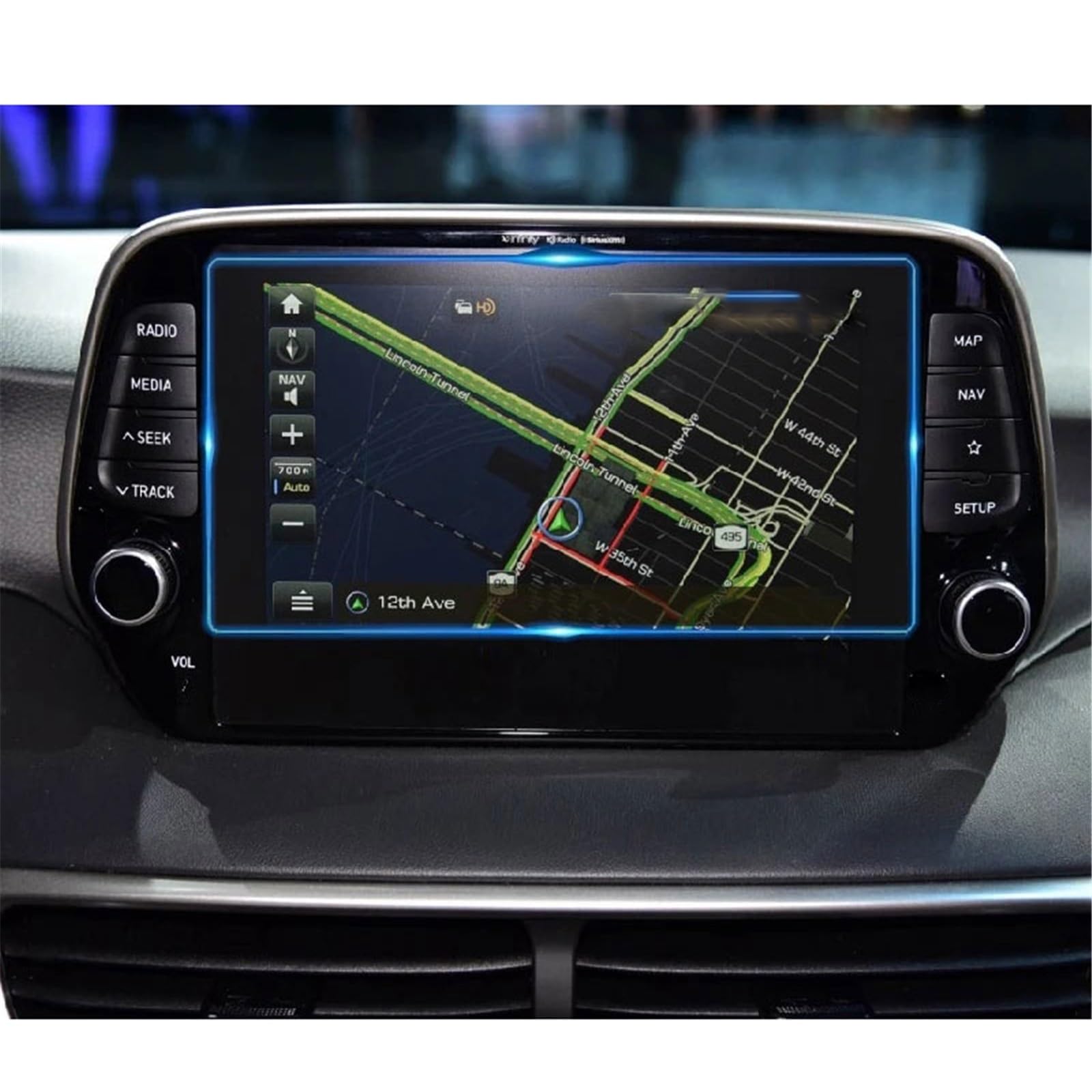 SZTMYVUW Kompatibel Mit Hyundai Für Tucson Displayschutzfolie Aus Gehärtetem Glas, Auto-GPS-Navigation, Touchscreen-Film, Displayschutzfolie Autoinnenraum(208x126mm) von SZTMYVUW