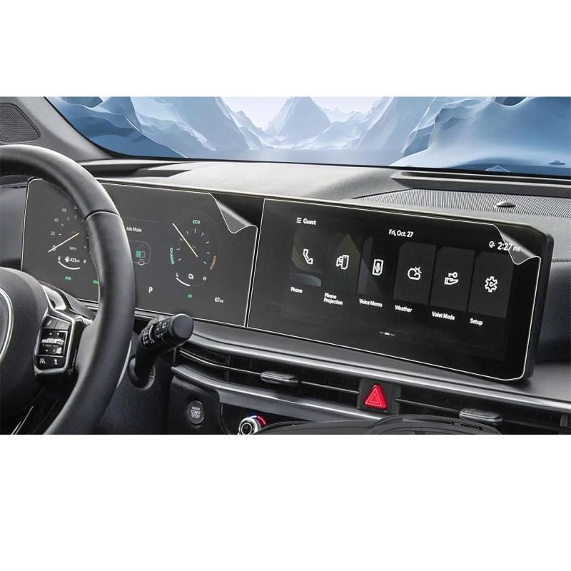 SZTMYVUW Kompatibel Mit Kia Für Sorento 2024 2025, 12,3 Zoll Auto-LCD-GPS-Navigation, Gehärtetes Glas Und Armaturenbrett-Bildschirmschutzfolie Autoinnenraum von SZTMYVUW