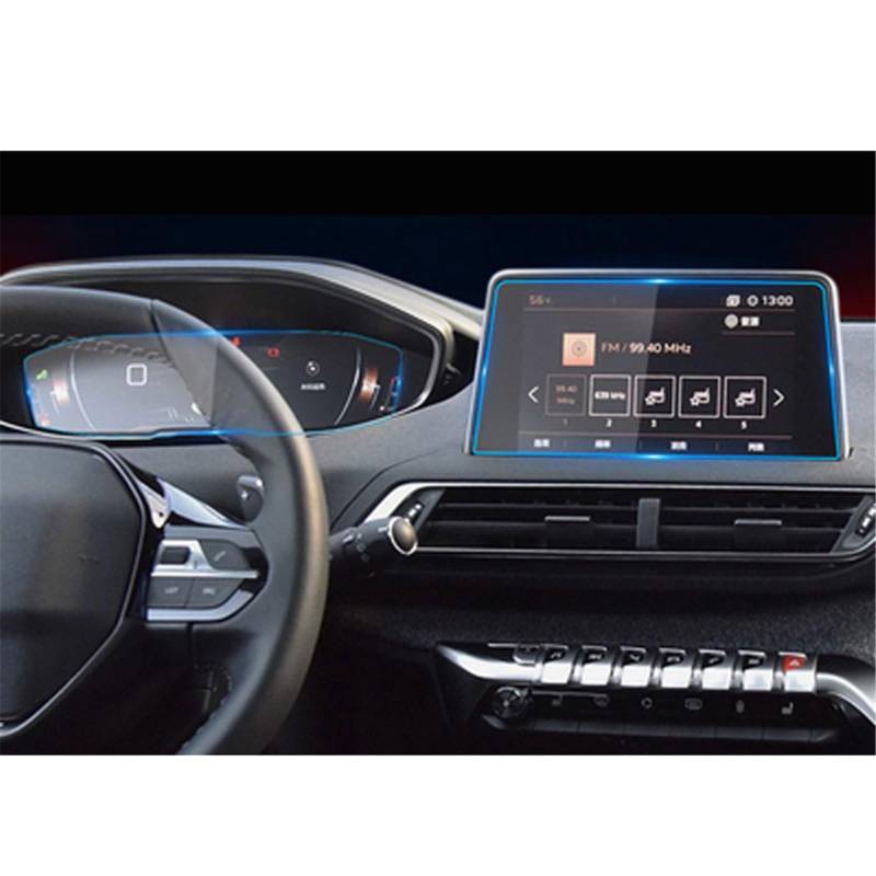 SZTMYVUW Kompatibel Mit Peugeot 3008 5008 3008GT 4008 2017 2018 2019 2020 Schutzfolie Auto-GPS-Navigation Displayschutzfolie Aus Gehärtetem Glas Autoinnenraum(GPS and Instrument) von SZTMYVUW