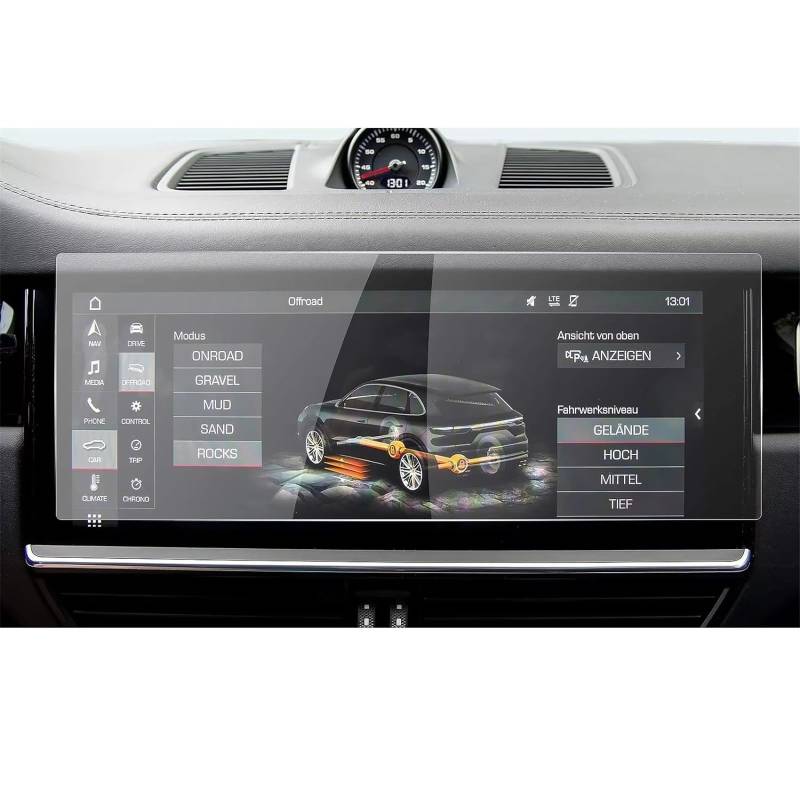 SZTMYVUW Kompatibel Mit Porsche Für Cayenne 2019 2020 2021 2022 12,3 Zoll Auto LCD GPS Navigation Displayschutzfolie Aus Gehärtetem Glas Autoinnenraum von SZTMYVUW