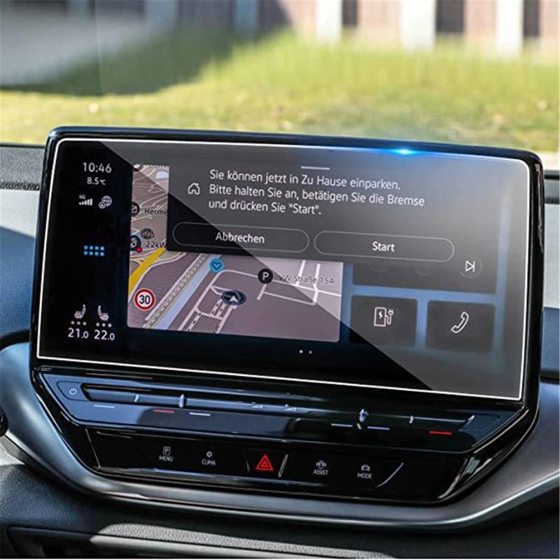 SZTMYVUW Kompatibel Mit VW Für ID.4 Für ID4 Infotainment-GPS-Navigationsanzeige Und Instrumentenschutzaufkleber, Displayschutzfolie Aus Gehärtetem Glas Autoinnenraum(10 Inch GPS) von SZTMYVUW