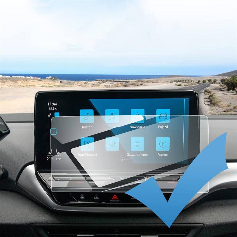 SZTMYVUW Kompatibel Mit VW Für ID.4 Für ID4 Infotainment-GPS-Navigationsanzeige Und Instrumentenschutzaufkleber, Displayschutzfolie Aus Gehärtetem Glas Autoinnenraum(12 Inch GPS) von SZTMYVUW