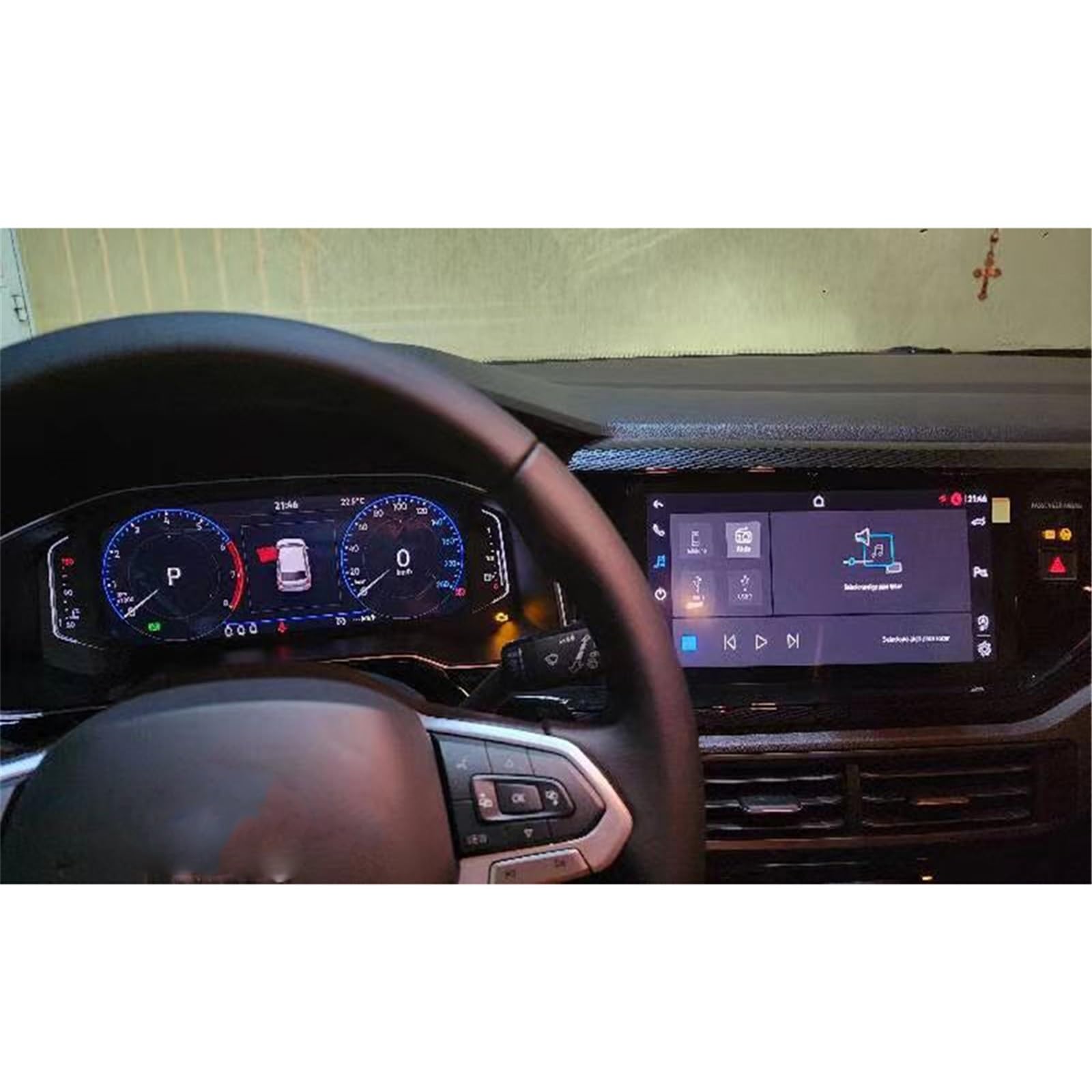 SZTMYVUW Kompatibel Mit VW Für Polo Für Haglaine 2024 LCD-Autoradio, GPS-Navigation Und Armaturenbrett-Bildschirmschutzfolie Aus Gehärtetem Glas Autoinnenraum(Dashboard and GPS) von SZTMYVUW