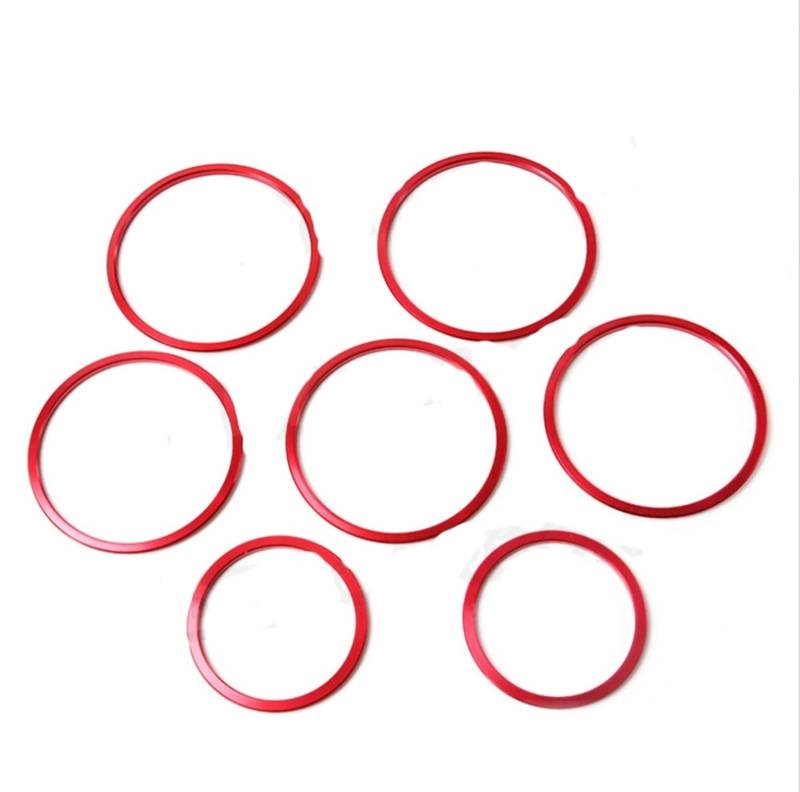 SZYNBQ Luftauslass Abdeckung Kompatibel Mit Benz Für C GLC Klasse W205 X253 7 Teile/Satz ABS Material Klimaanlage Vent Dekorative Ring Auto Zubehör Material ABS(Red) von SZYNBQ