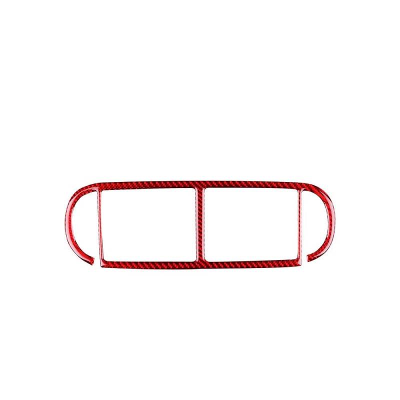 SZYNBQ Luftauslass Abdeckung Kompatibel Mit Porsche Für Cayenne 2003 2004 2005 2006 2007 2008 2009 2010 Center Air Vent Innenaufkleber Zubehör Echte Weiche Kohlefaser(Red) von SZYNBQ