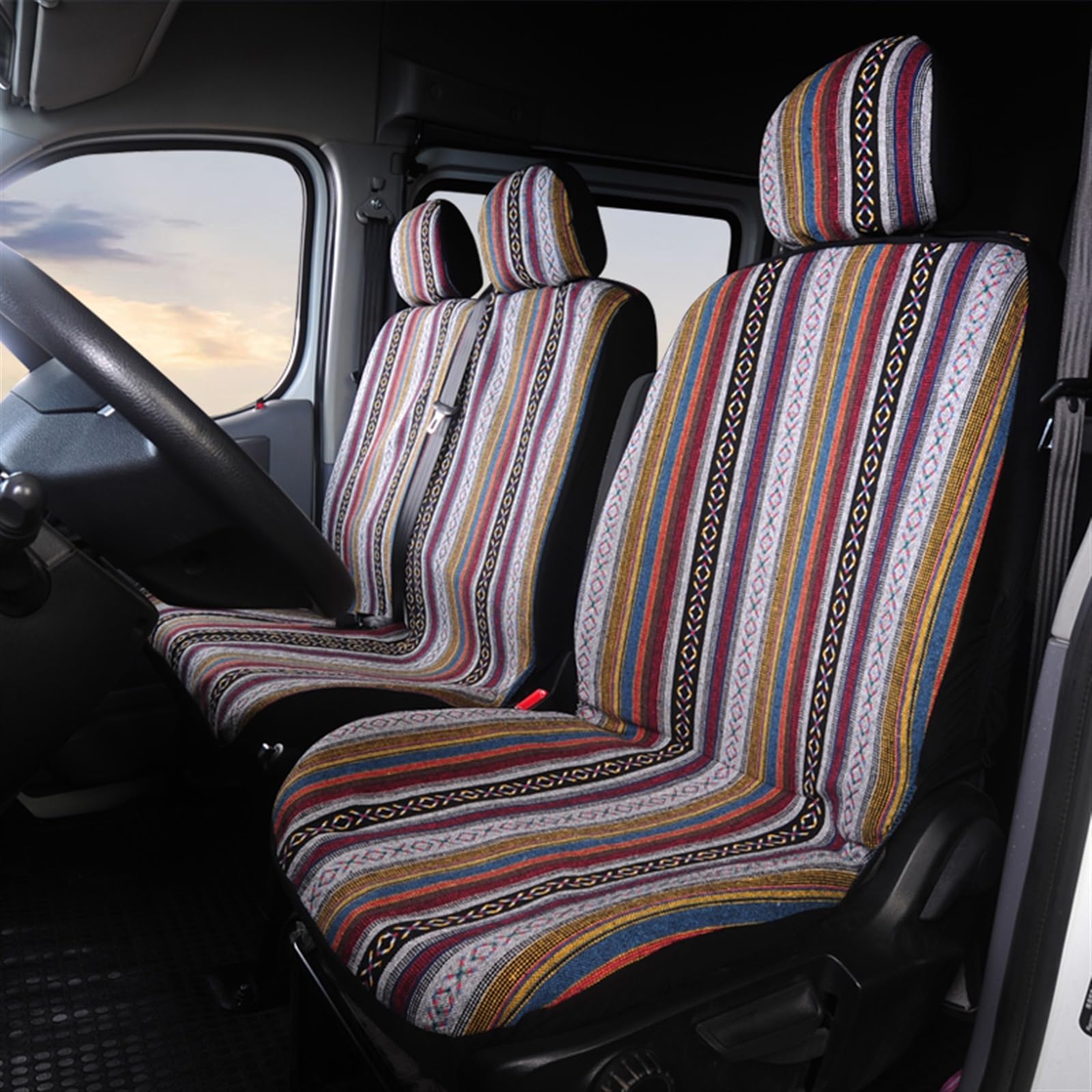 SZYNBQ Sitzschoner 1 + 2 Autositzbezug, Gestreift, Farbe, Sitzbezug, Universeller Sitzbezugsschutz Für Die Meisten Auto-Innenräume(color1) von SZYNBQ