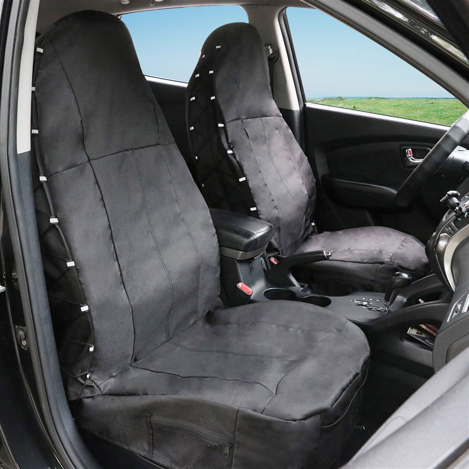 SZYNBQ Sitzschoner 2 Stück Universal-Auto-Vordersitzbezüge Verstellbar Mit Rückenlehnen-Organizer Für Vier-Jahreszeiten-Sitz SZYNBQ Sitzschoner 2 Stück Universal-Auto-Vordersitzbezüge Verstellbar Mit Rückenlehnen-Organizer Für Vier-Jahreszeiten-Sitz von SZYNBQ