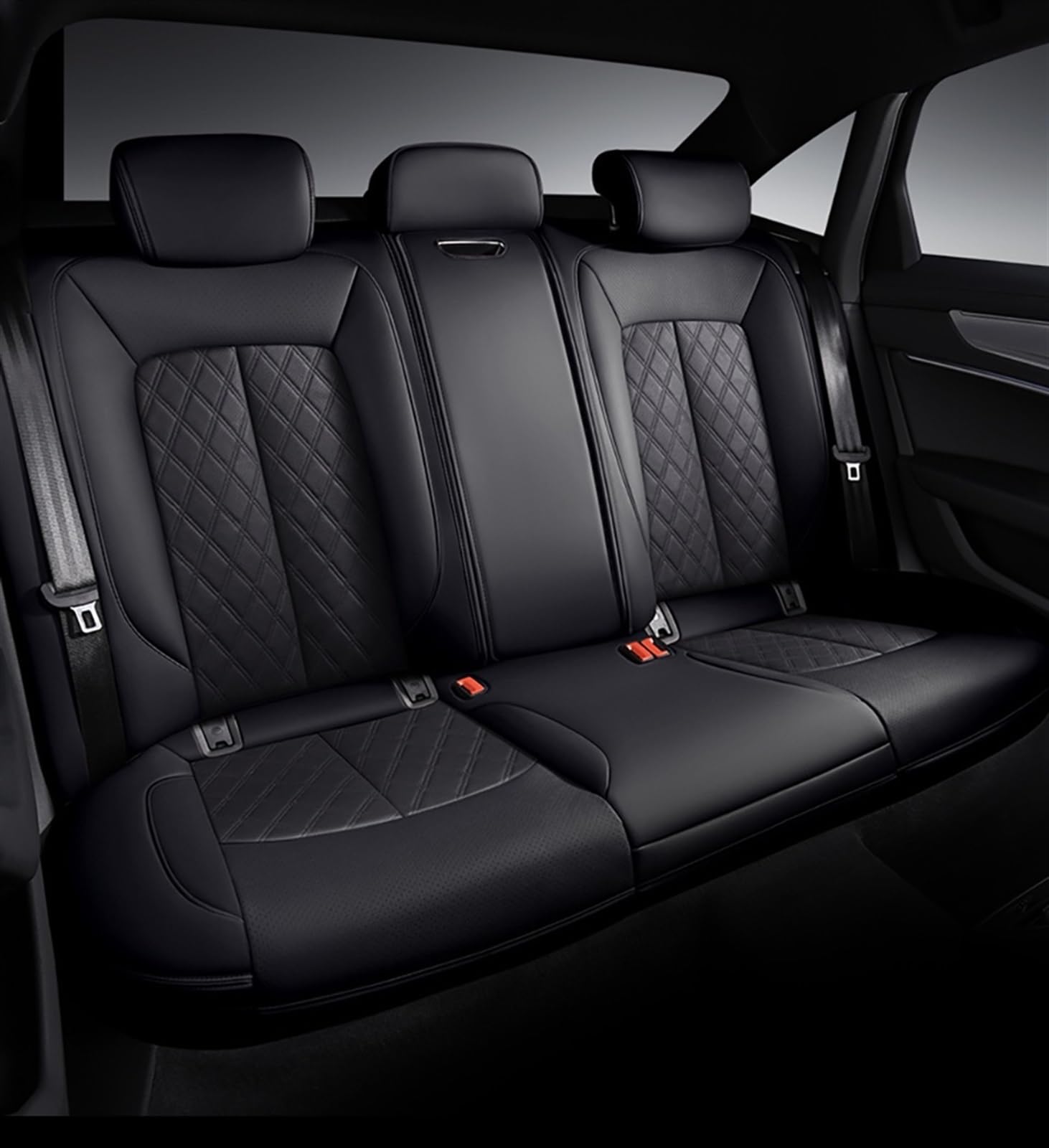 SZYNBQ Sitzschoner Kompatibel Mit A4 B9 Für Avant A5 Für Sportback Tt Mk2 Q3 A6 C5 A3 8l 8p Q2 Q5 Q7 A1 Autositzbezugschutz Four Seasons Seat(5,3pcs) von SZYNBQ