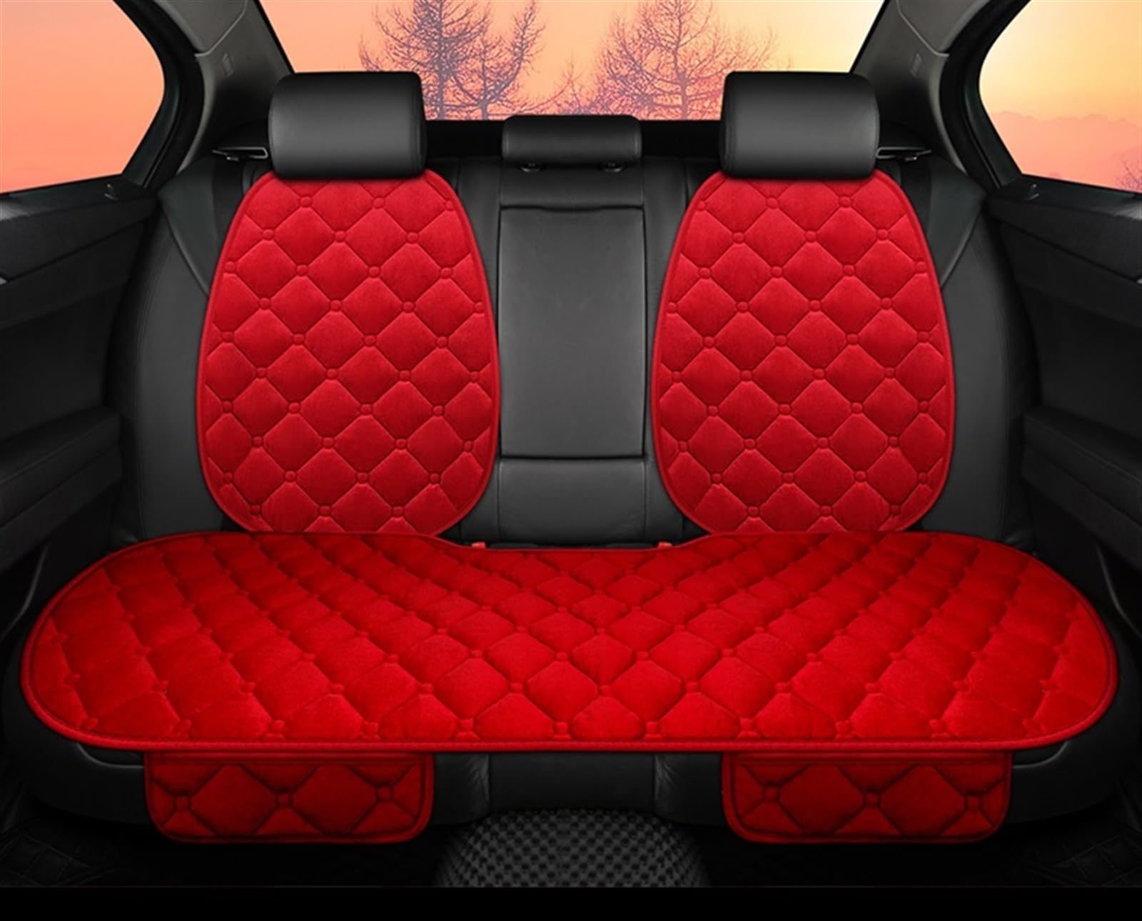 SZYNBQ Sitzschoner Winter-Autositzbezug, Schützend, Vorne Und Hinten, Universal-Plüschumhang, Warm Halten, Schutzmatte, Waschbar(C-1pcs,2) von SZYNBQ