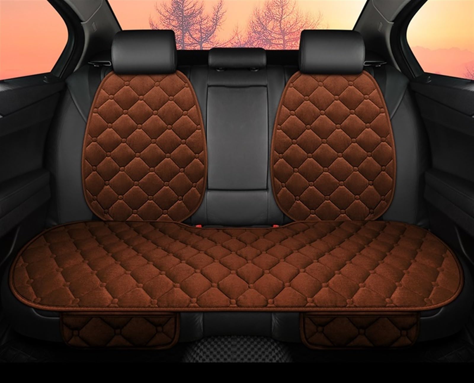 SZYNBQ Sitzschoner Winter-Autositzbezug, Schützend, Vorne Und Hinten, Universal-Plüschumhang, Warm Halten, Schutzmatte, Waschbar(C-1pcs,3) von SZYNBQ