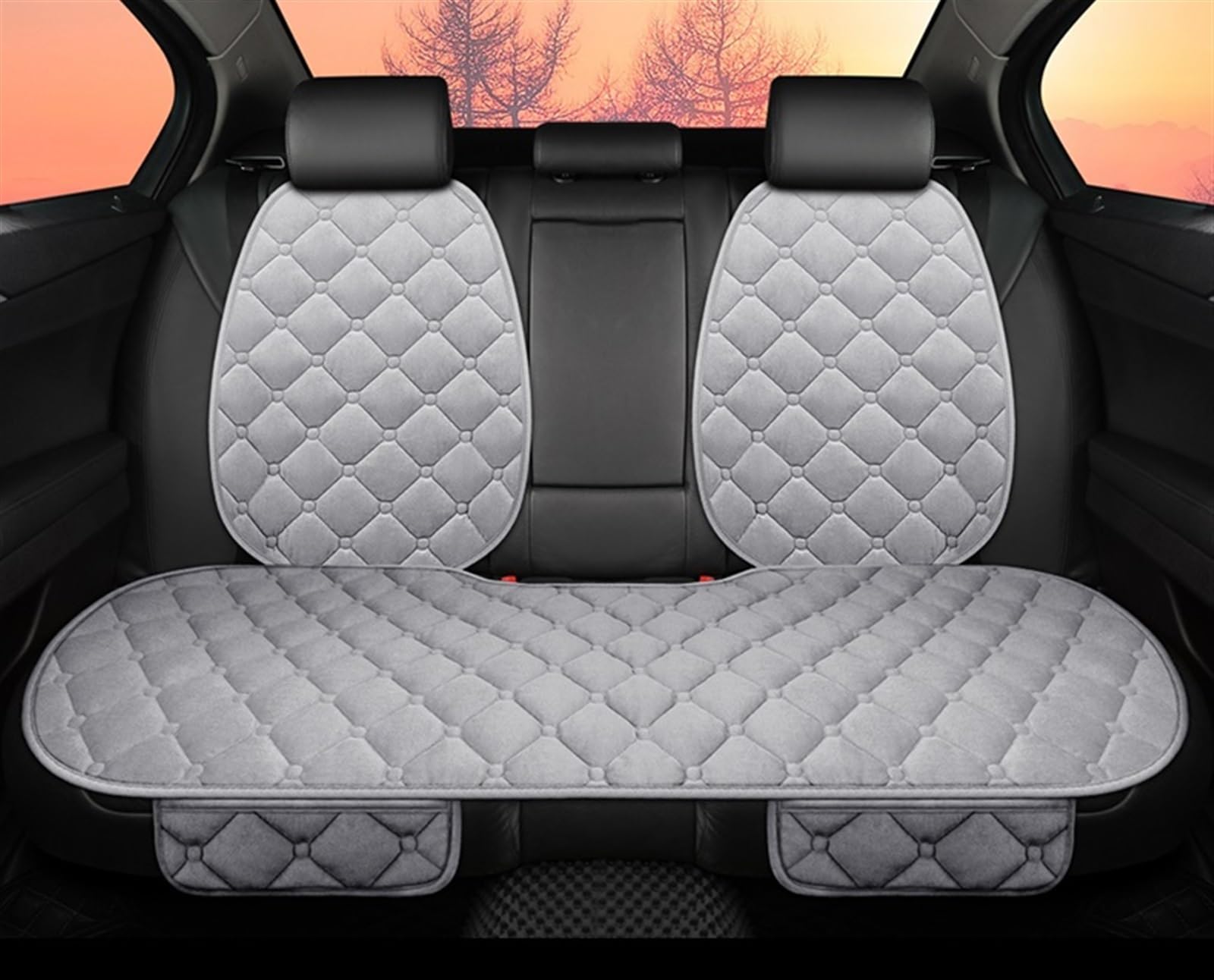 SZYNBQ Sitzschoner Winter-Autositzbezug, Schützend, Vorne Und Hinten, Universal-Plüschumhang, Warm Halten, Schutzmatte, Waschbar(C-1pcs,4) von SZYNBQ