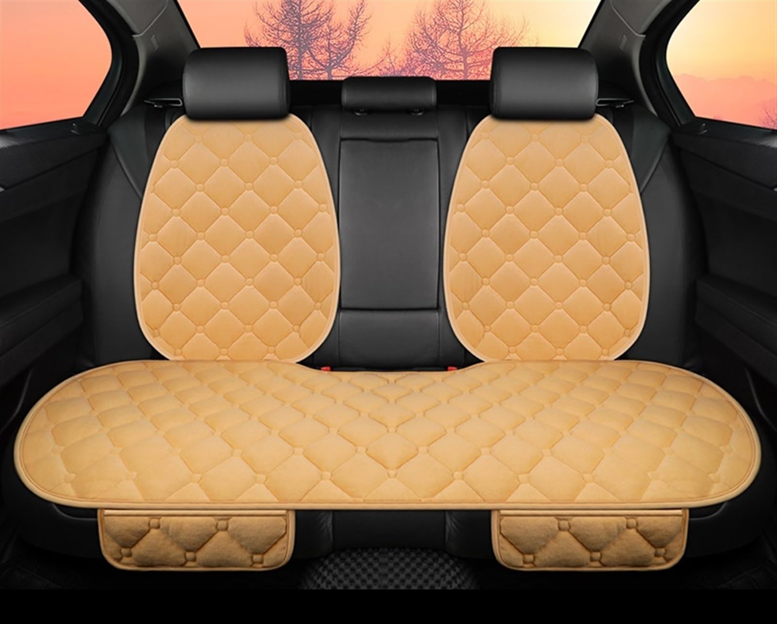 SZYNBQ Sitzschoner Winter-Autositzbezug, Schützend, Vorne Und Hinten, Universal-Plüschumhang, Warm Halten, Schutzmatte, Waschbar(C-1pcs,5) von SZYNBQ